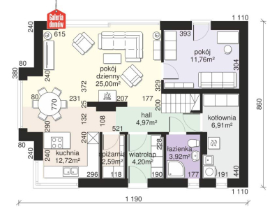 Kuchnia w domu jednorodzinnym – projekt Modrzewiowa 18