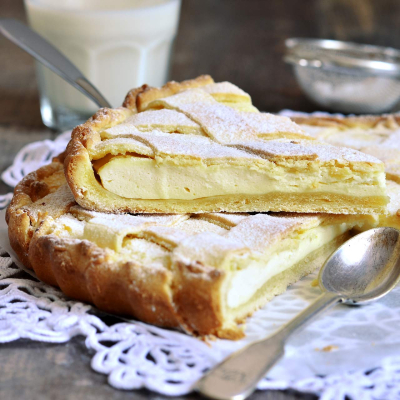 Tarta sernikowa na kruchym cieście